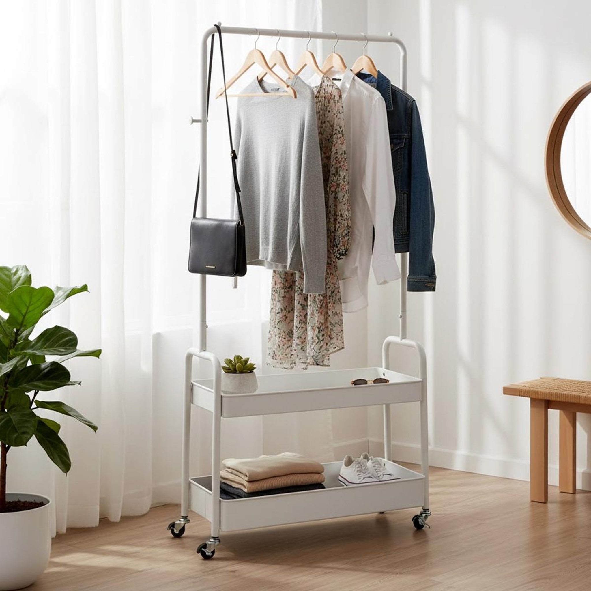 Voir la diapositive 5 : Paris Prix Portant à vêtements design  alba  155cm blanc