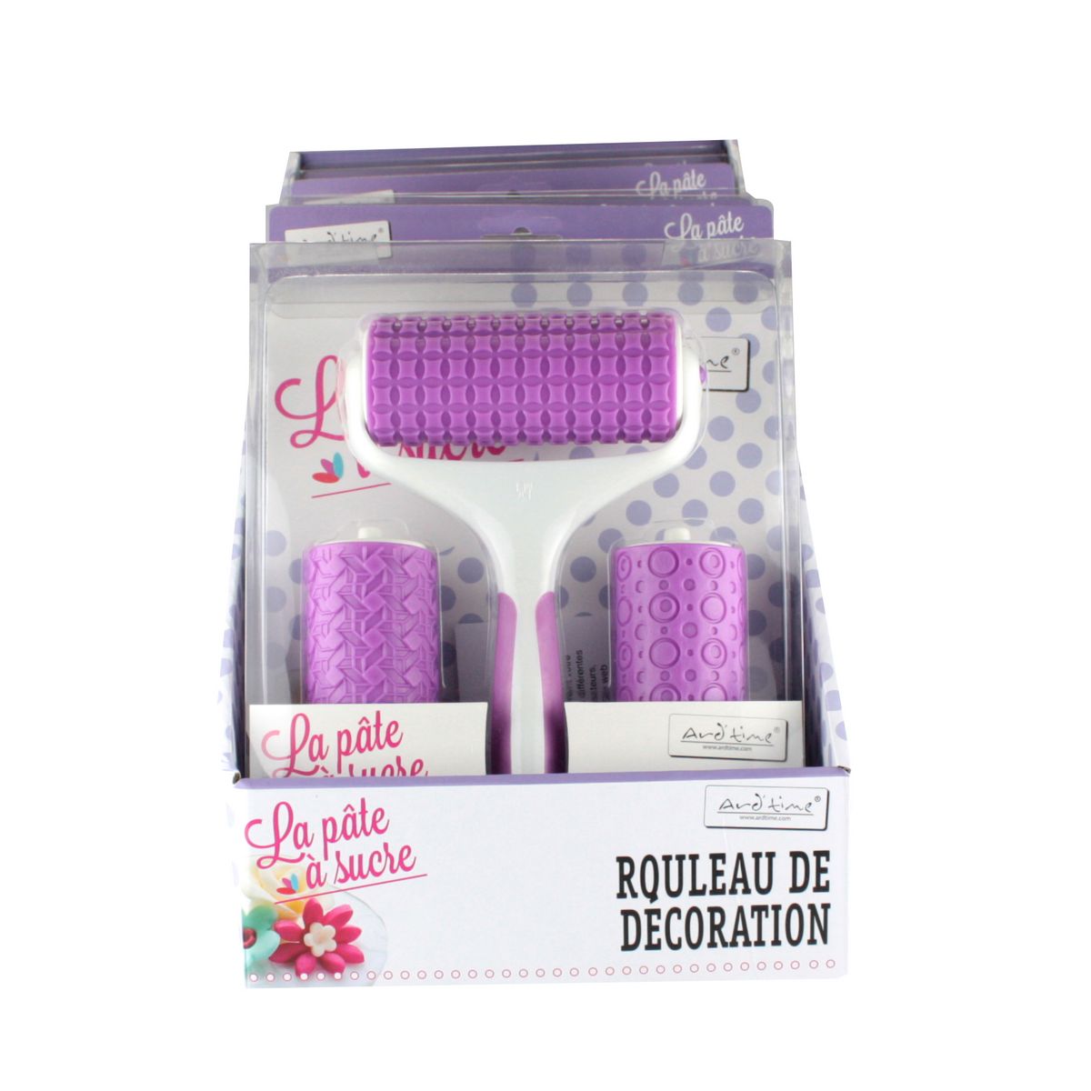 ARD TIME Rouleau pâte à sucre 3 motifs interchangeables