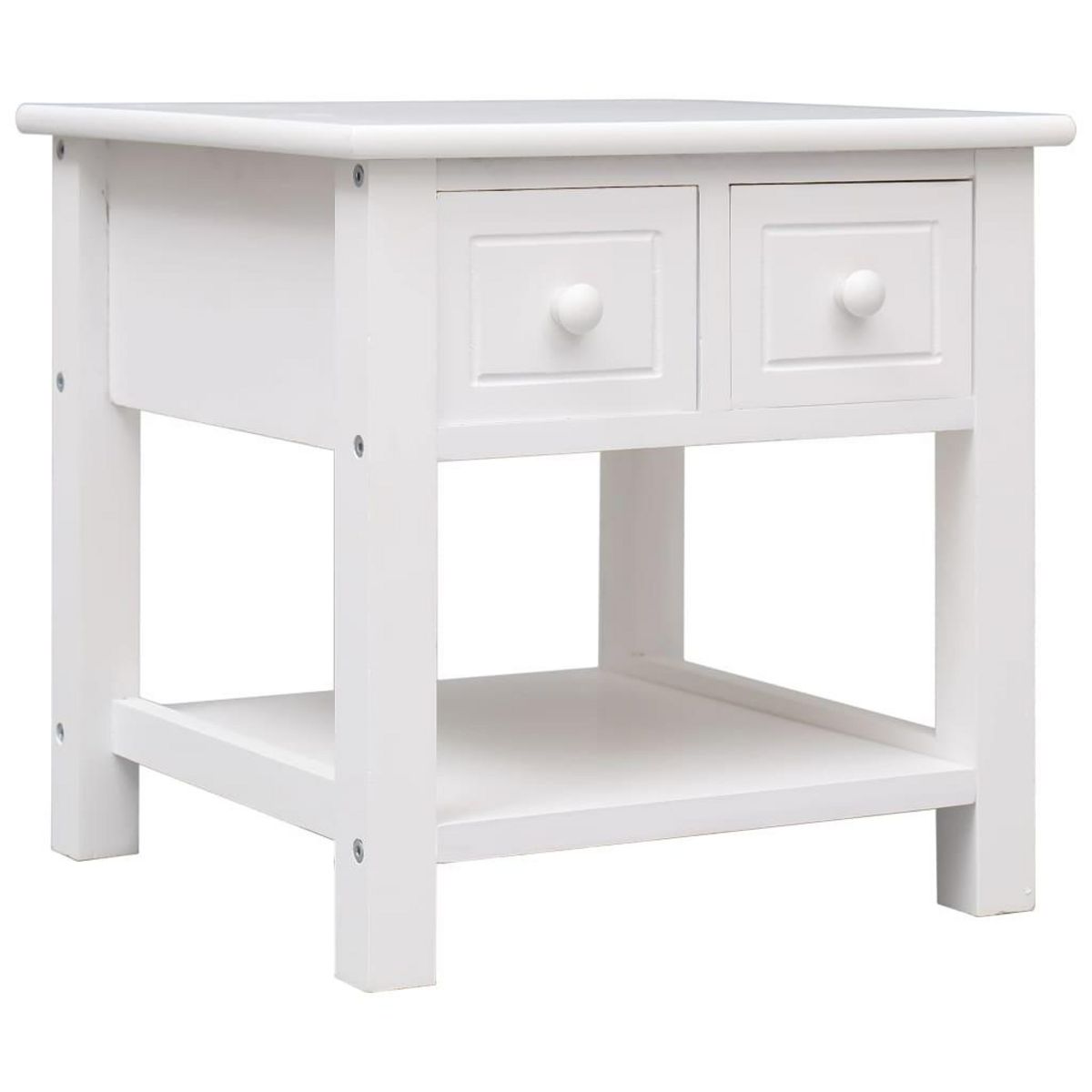 VIDAXL Table d'appoint Blanc 40x40x40 cm Bois de Paulownia