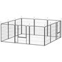Voir la diapositive 1 : PAWHUT Parc enclos chien modulable pliable 12 panneaux H.80cm 2 portes verrouillables acier époxy noir