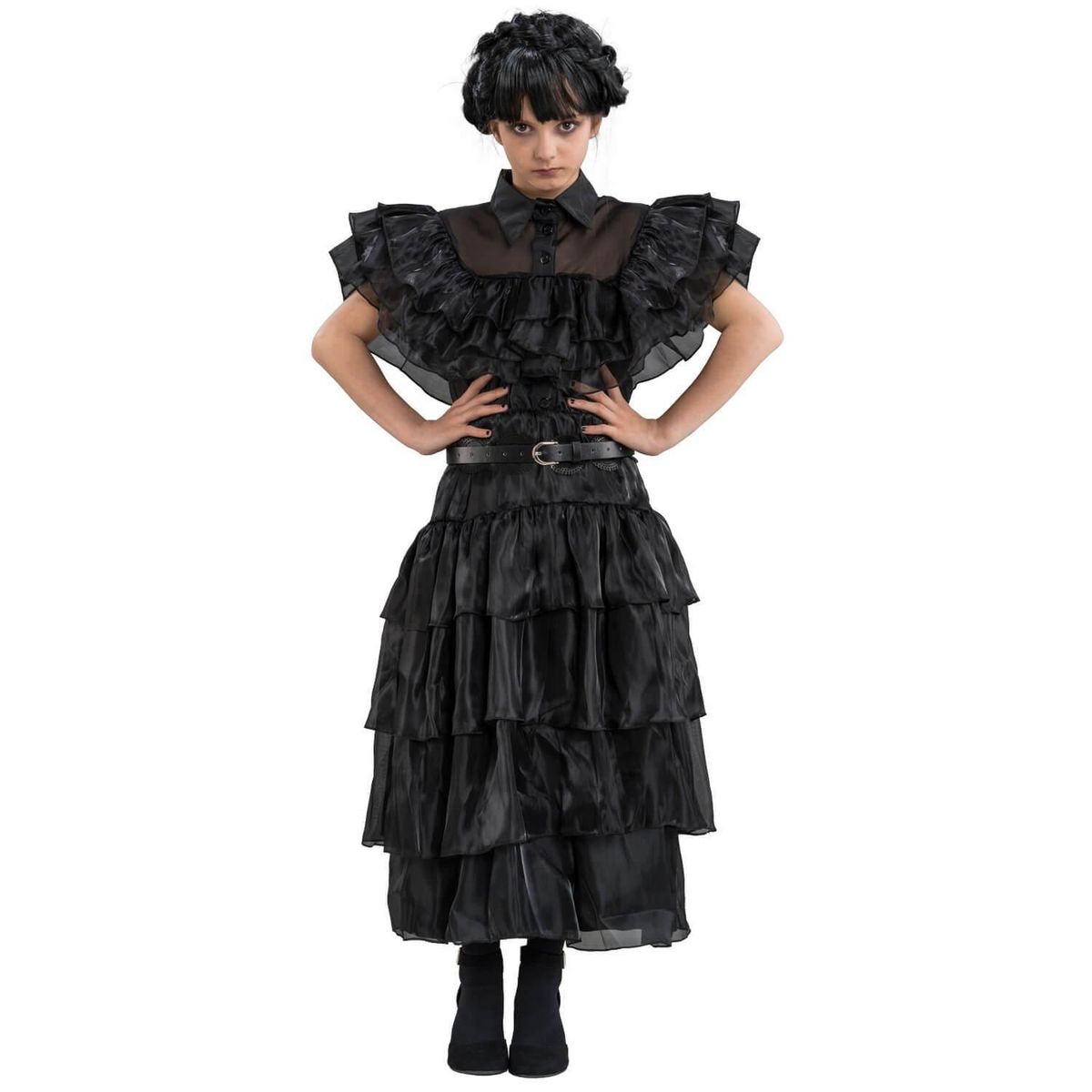CHAKS Robe de bal noire - Mercredi - Fille - 11/12 ans (145 à 152 cm)