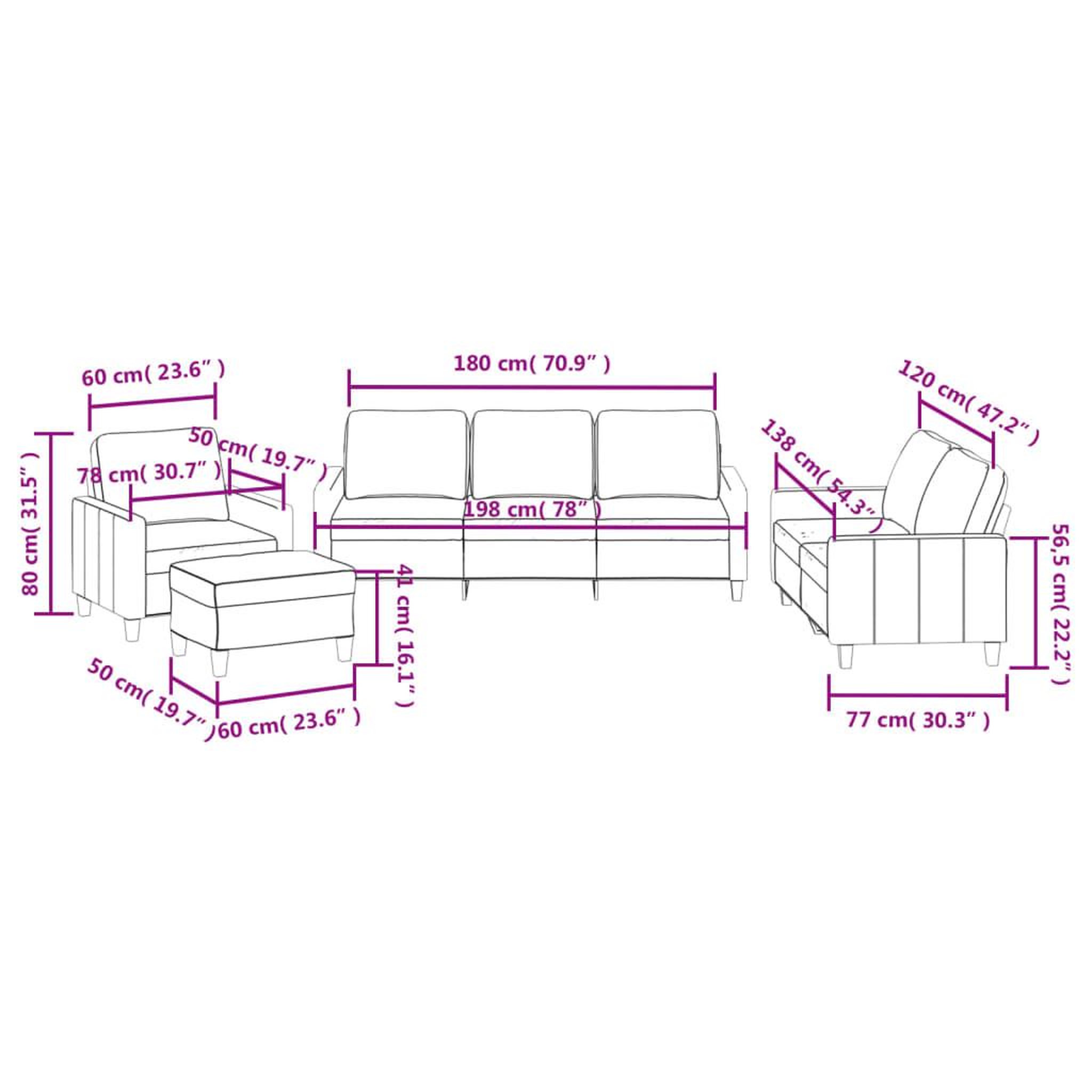 Voir la diapositive 6 : VIDAXL Ensemble de canapes 4 pcs avec coussins Creme Similicuir