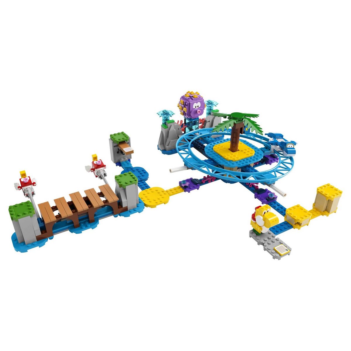 LEGO Super Mario 71400 Set d&rsquo;Extension La Plage Du Maxi-Oursin, Jeu de Construction