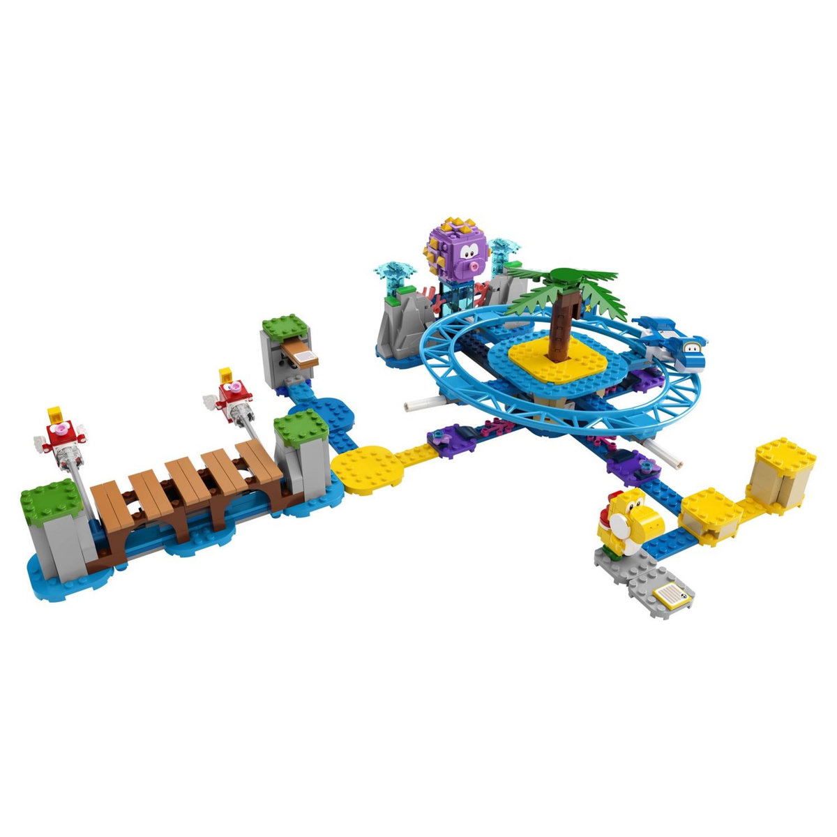 LEGO Super Mario 71400 Set d&rsquo;Extension La Plage Du Maxi-Oursin, Jeu de Construction