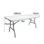 MARKET24 Table de réception traiteur pliante - 8 personnes - 180x74xH73,5 cm - Structure en acier et plateau en polyéthylene PEHD - Blanc