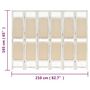 Voir la diapositive 6 : VIDAXL Cloison de separation 6 panneaux Creme 210x165 cm Tissu