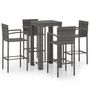 Voir la diapositive 2 : VIDAXL Ensemble de bar d'exterieur 5 pcs accoudoir Resine tressee Gris