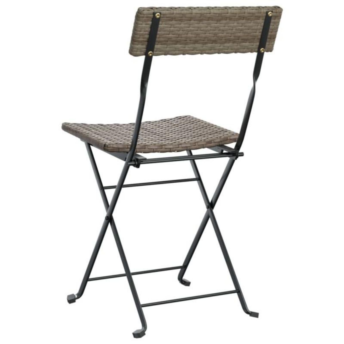 VIDAXL Chaises de bistrot pliantes lot de 2 Gris Résine tressée acier