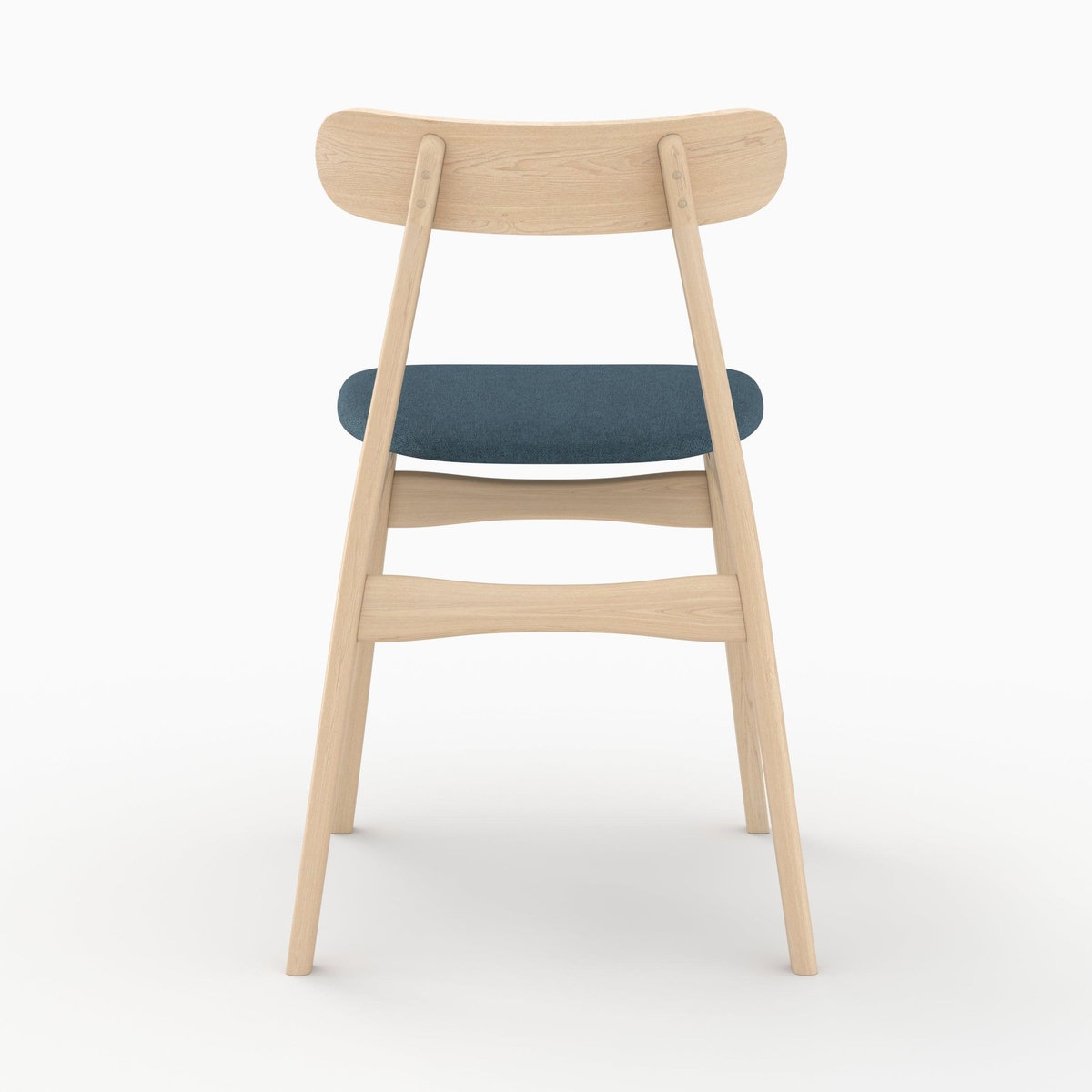 Rendez vous déco Lot de 2 chaises en tissu bleu et bois d'hévéa-Lisette