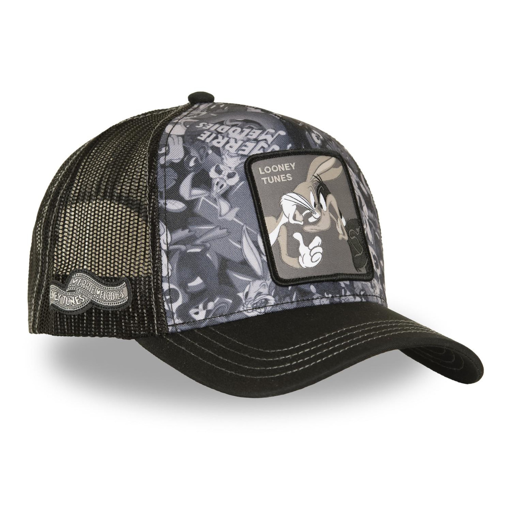 Voir la diapositive 4 : CAPSLAB Casquette trucker avec filet et patch looney tunes duo