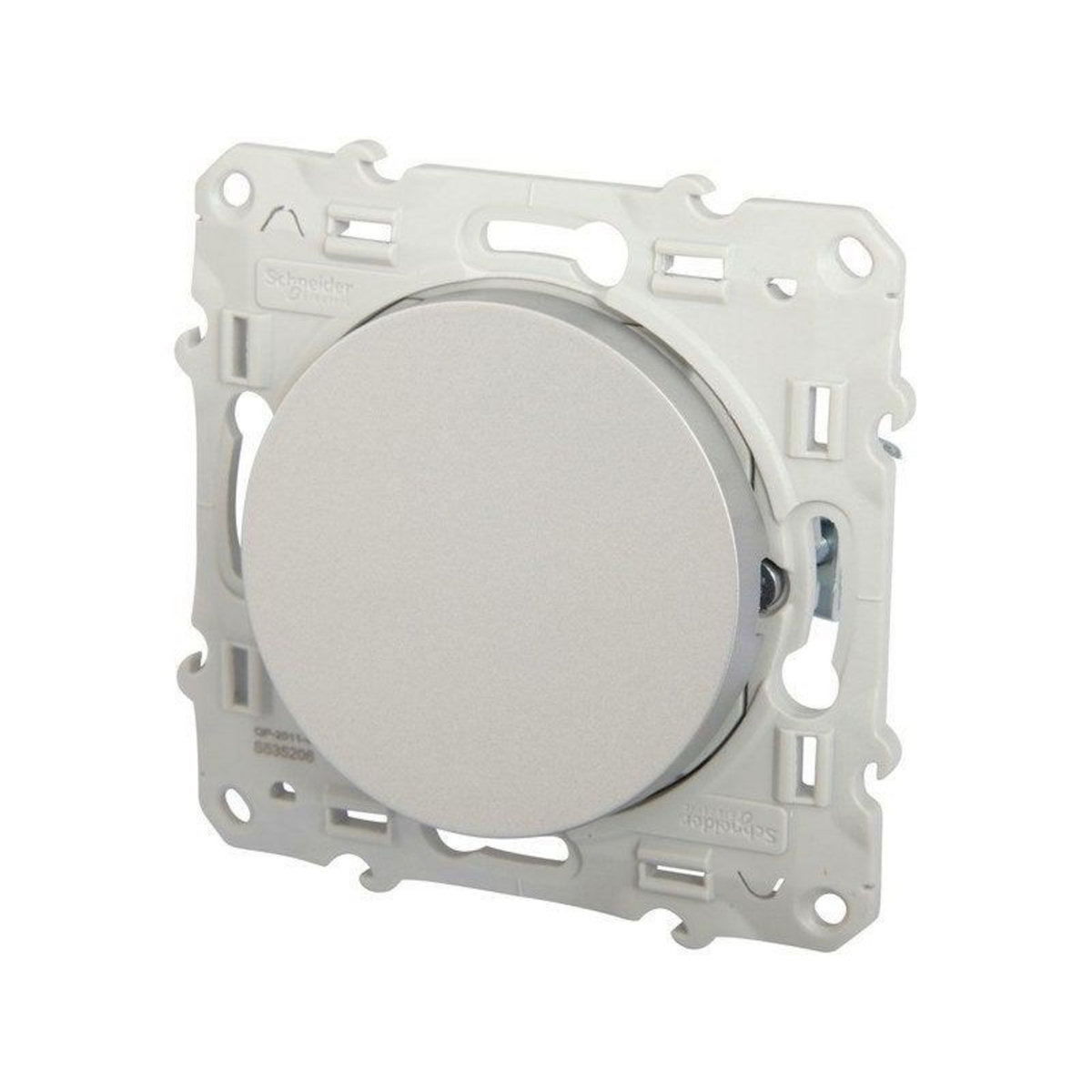 Schneider Electric Poussoir Odace, Gris Aluminium