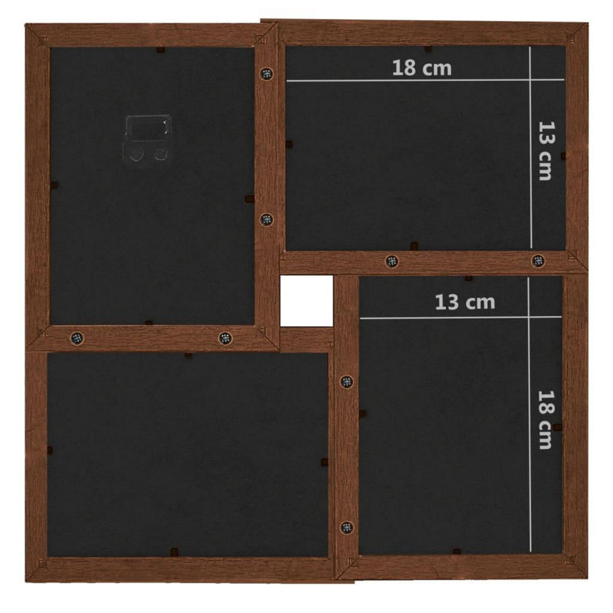 VIDAXL Collage de cadres photo de photo 24x(13x18 cm) Marron fonce MDF