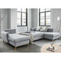 Voir la diapositive 3 : BEST MOBILIER Lagom - canapé d'angle panoramique - convertible - avec coffre - en tissu - 7 places - droit