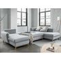 Voir la diapositive 3 : BEST MOBILIER Lagom - canapé d'angle panoramique - convertible - avec coffre - en tissu - 7 places - droit