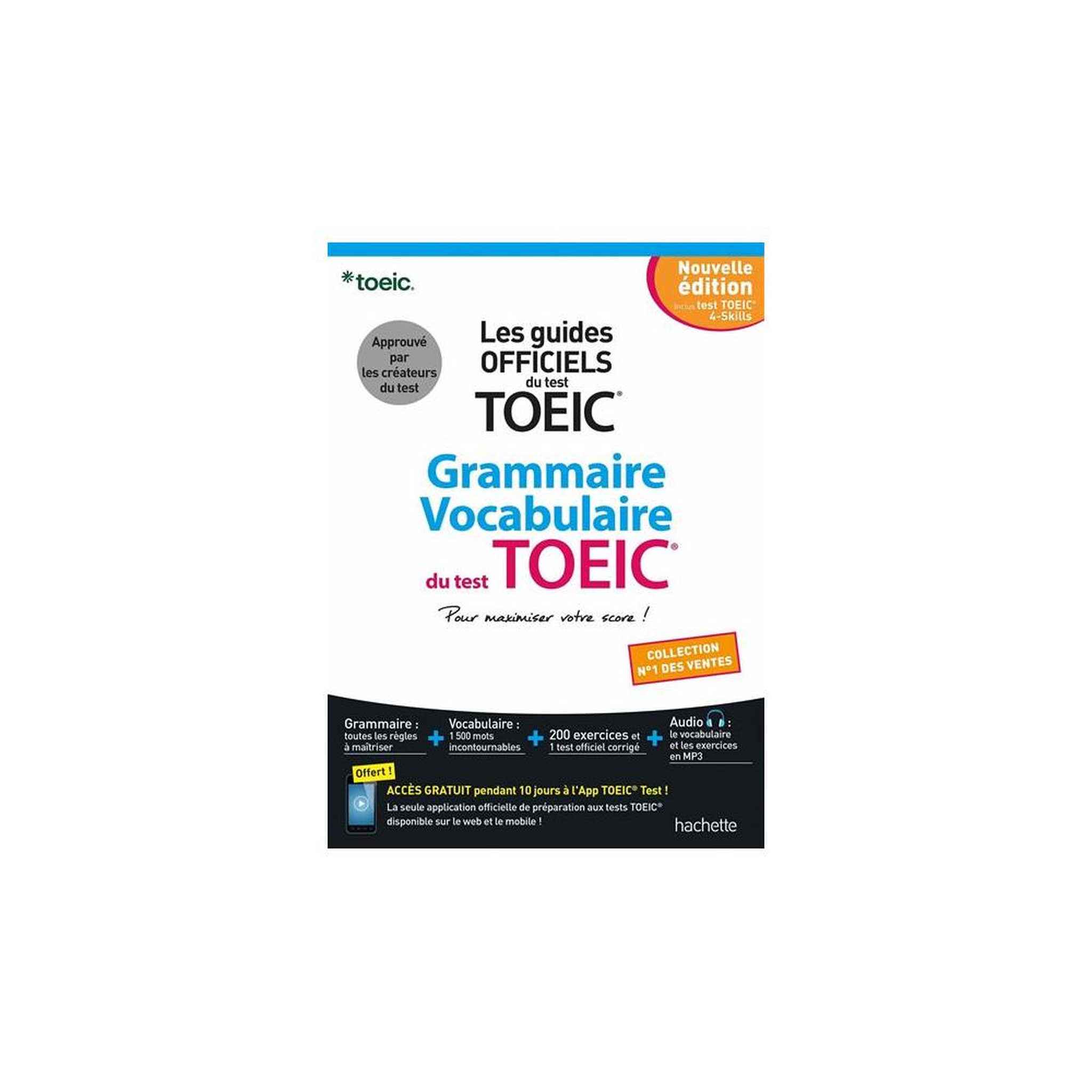 Guide officiel toeic grammaire et vocabulaire ets : exercices, essentiels 1 500 mots et tests blancs