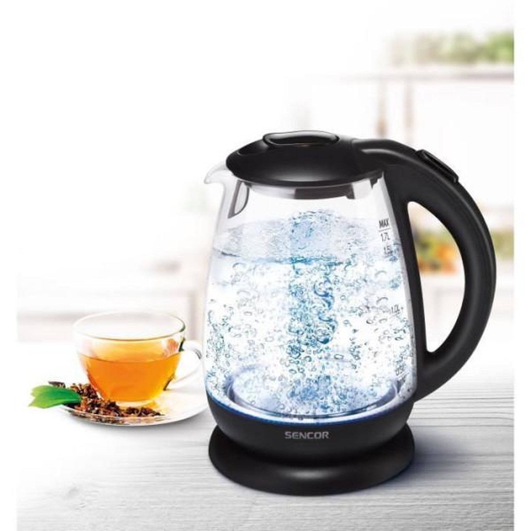 Voir la diapositive 3 : MARKET24 Bouilloire Electrique  - SENCOR - SWK-1785BK - 1,7 L - 2200 W - Noir