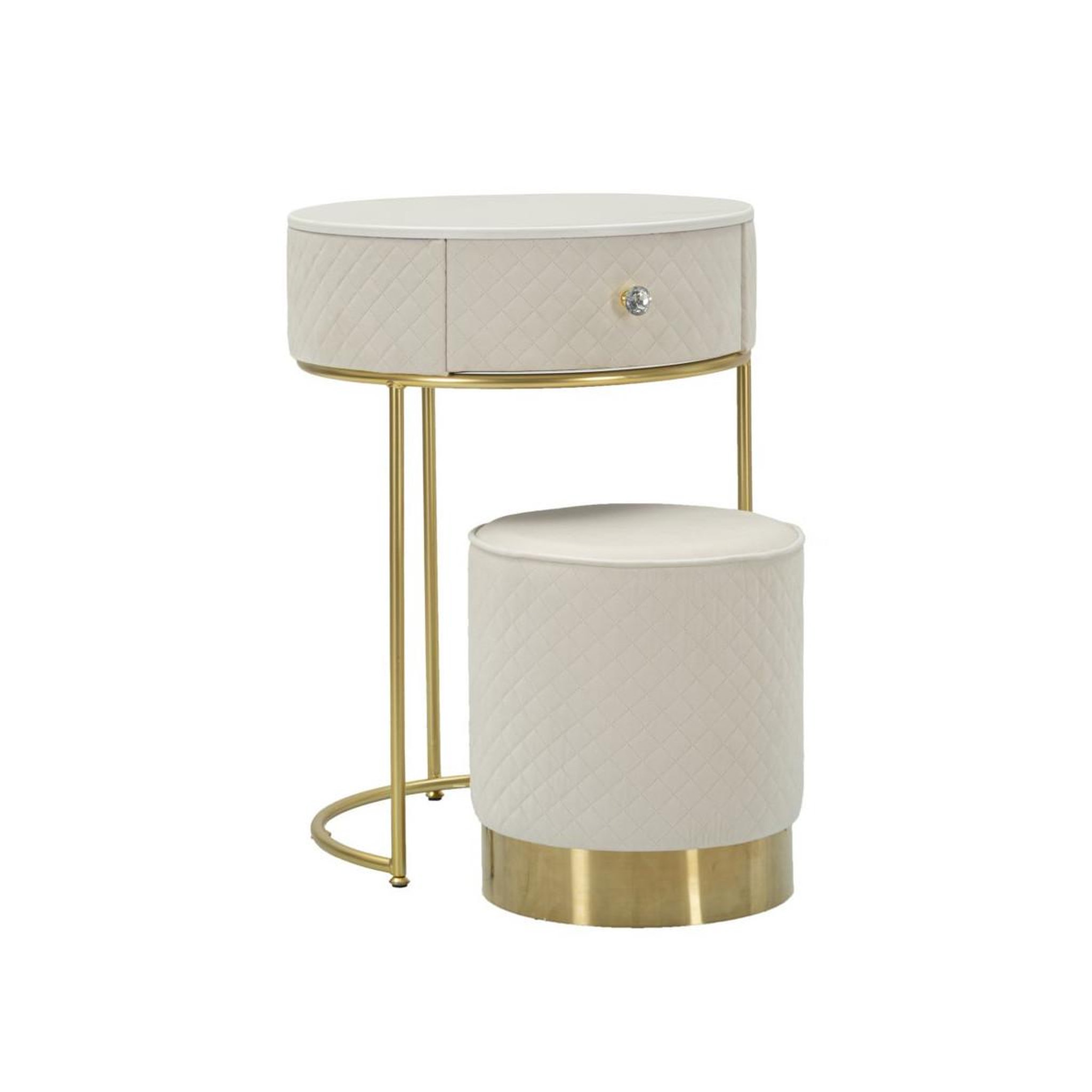 Paris Prix Coiffeuse d'appoint design  vellit  70cm crème & or