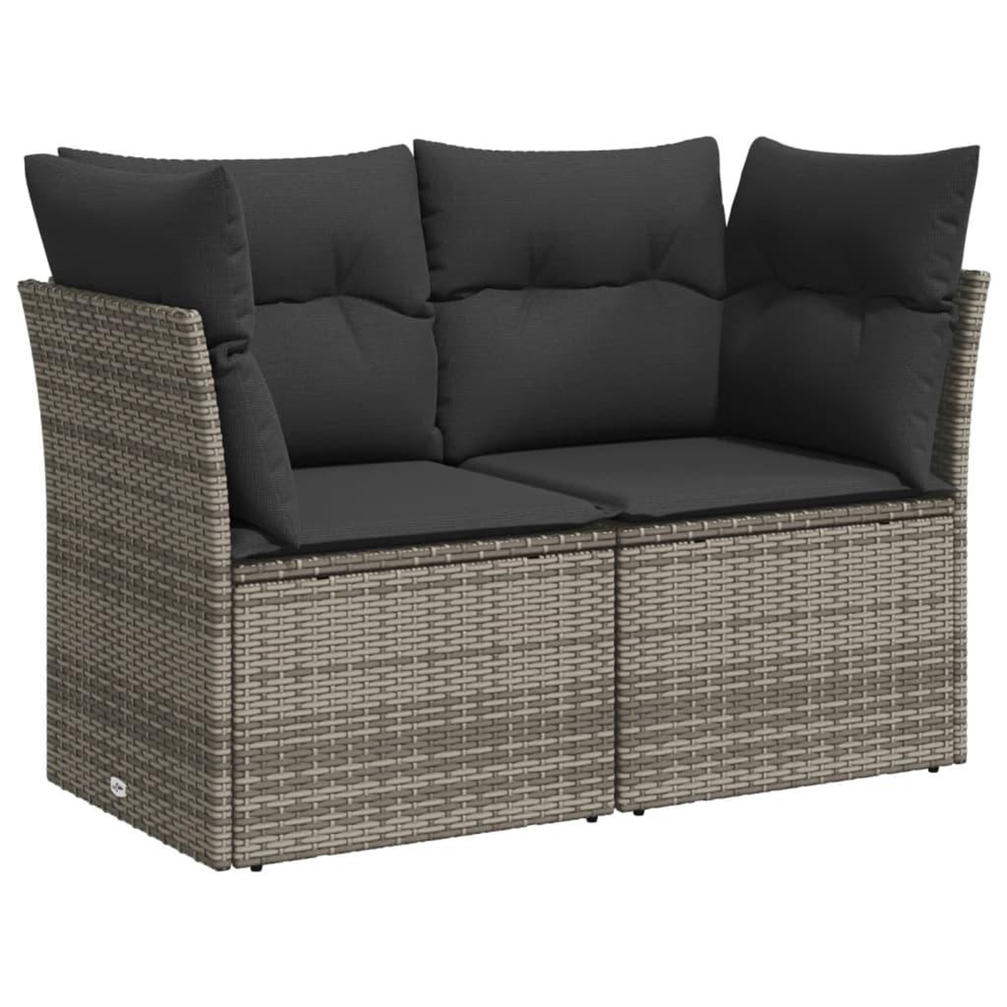 Voir la diapositive 4 : VIDAXL Salon de jardin 11 pcs avec coussins gris resine tressee