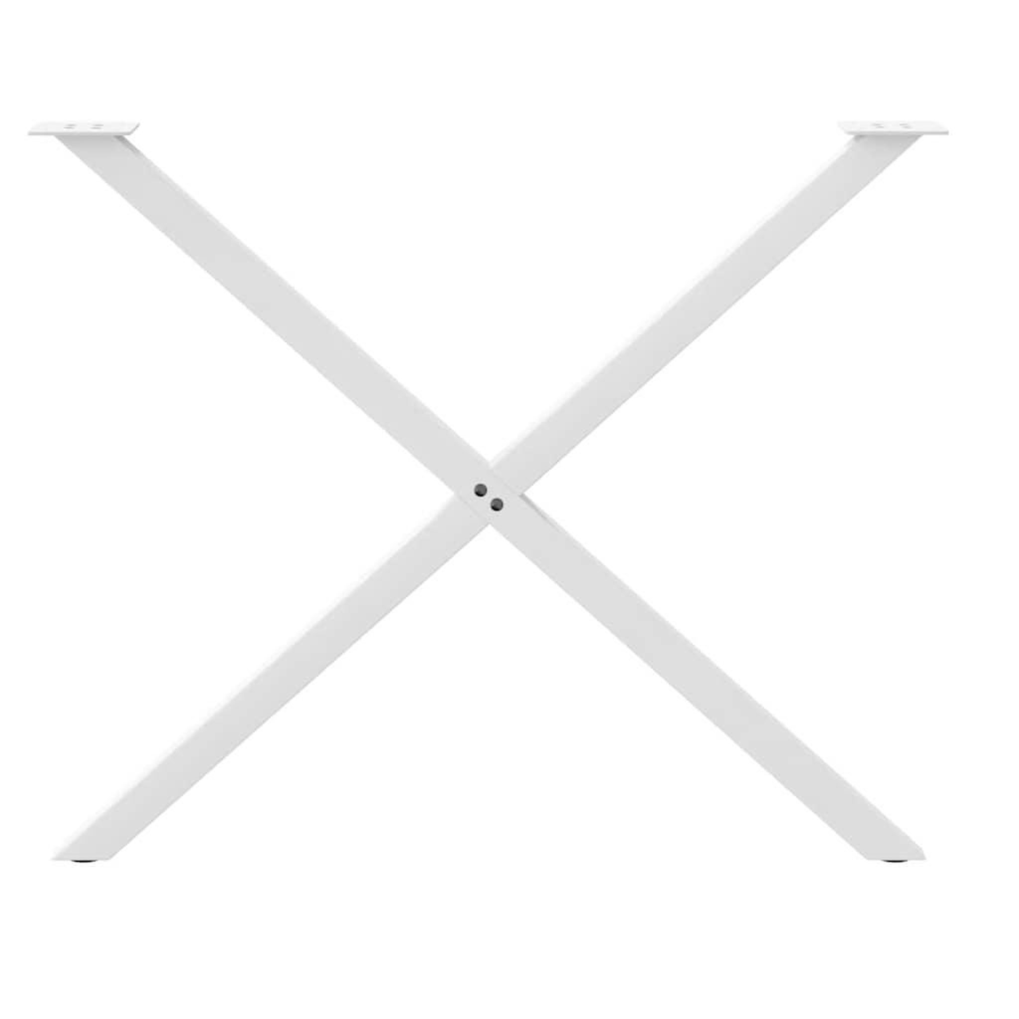 Voir la diapositive 5 : VIDAXL Pieds de table a manger forme de X 2 pcs blanc 90x(72-73) cm