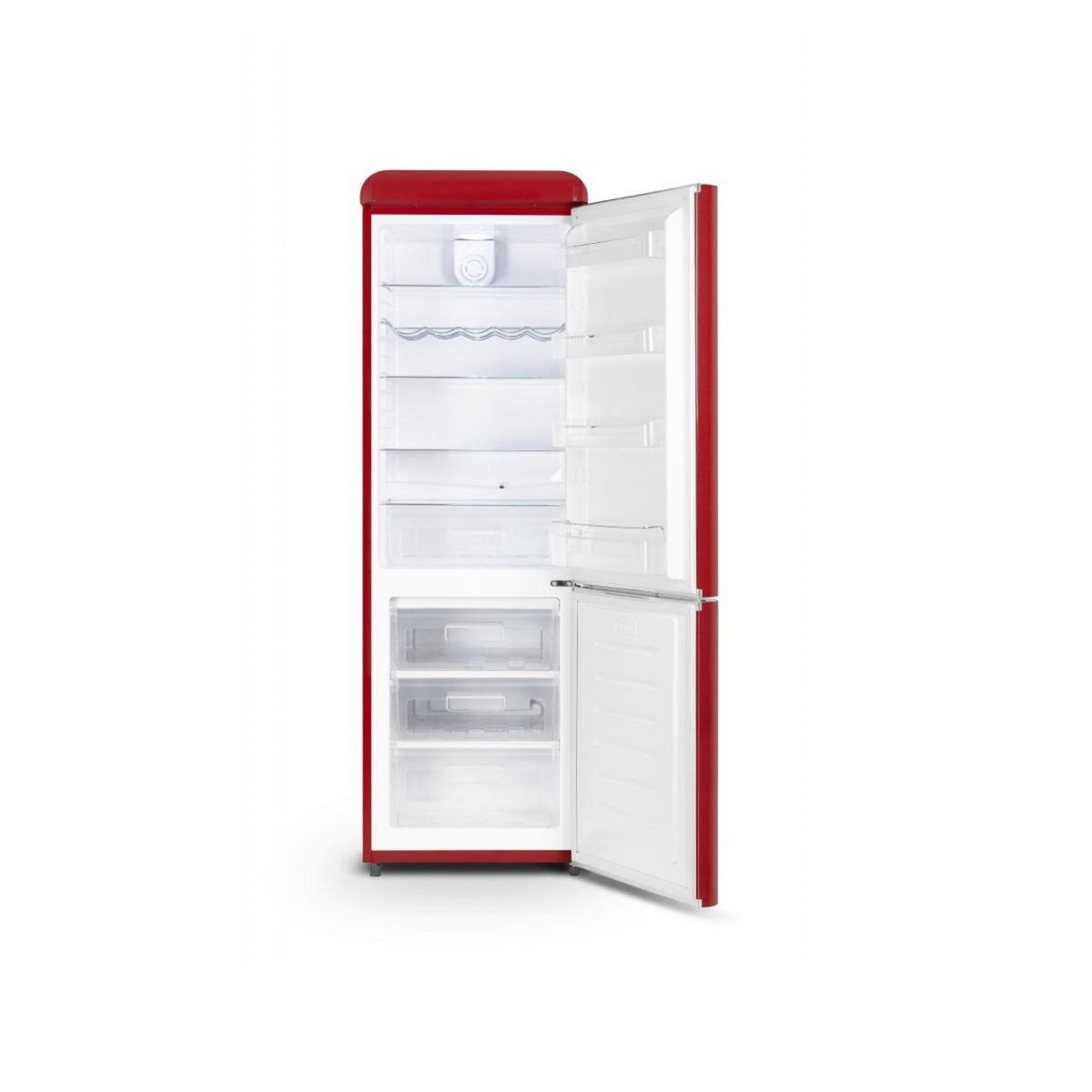 SCHNEIDER Réfrigérateur combiné 60cm 304l brassé rouge - SCB300VR