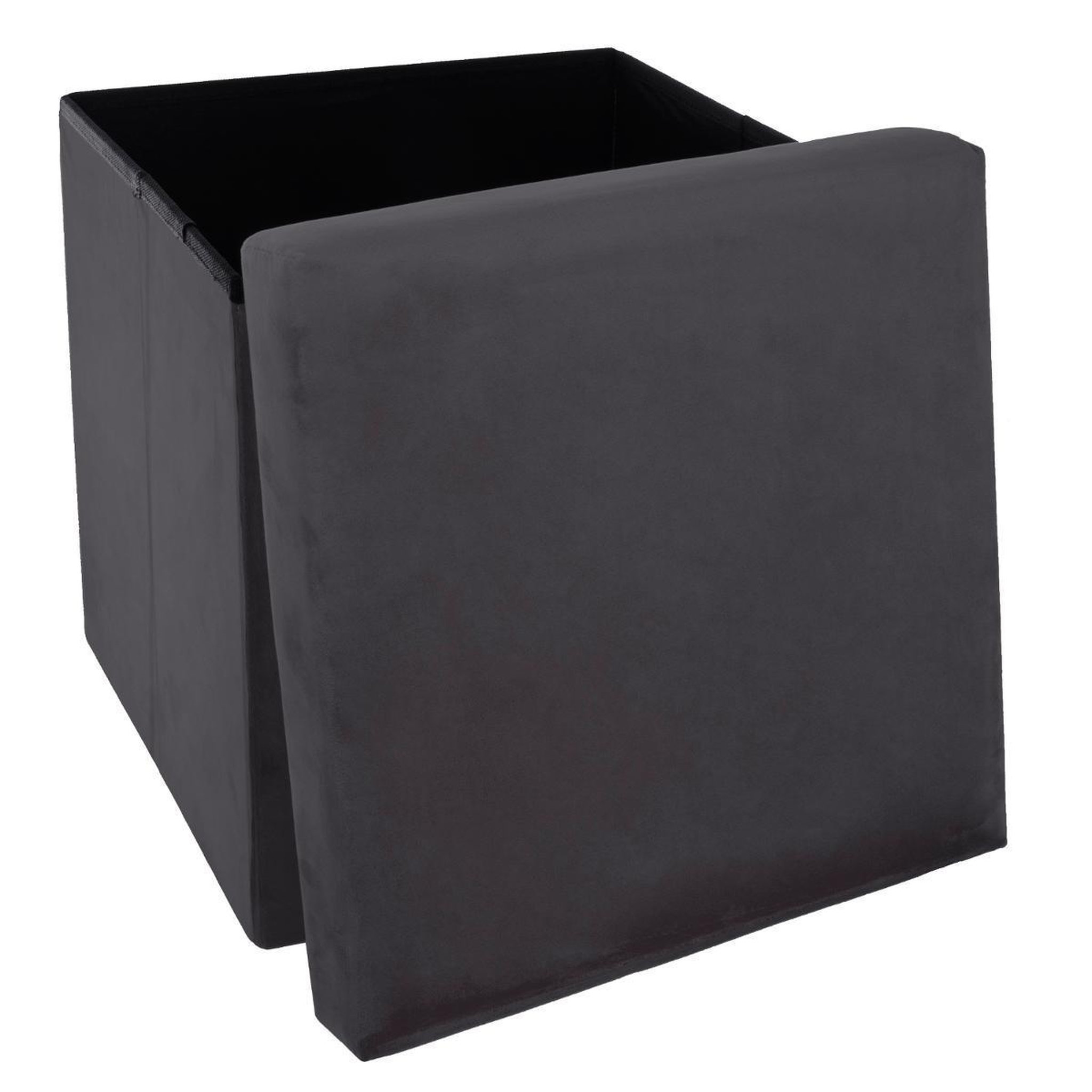 Voir la diapositive 2 : ATMOSPHERA Pouf pliant en velours  trend tess  38cm gris foncé