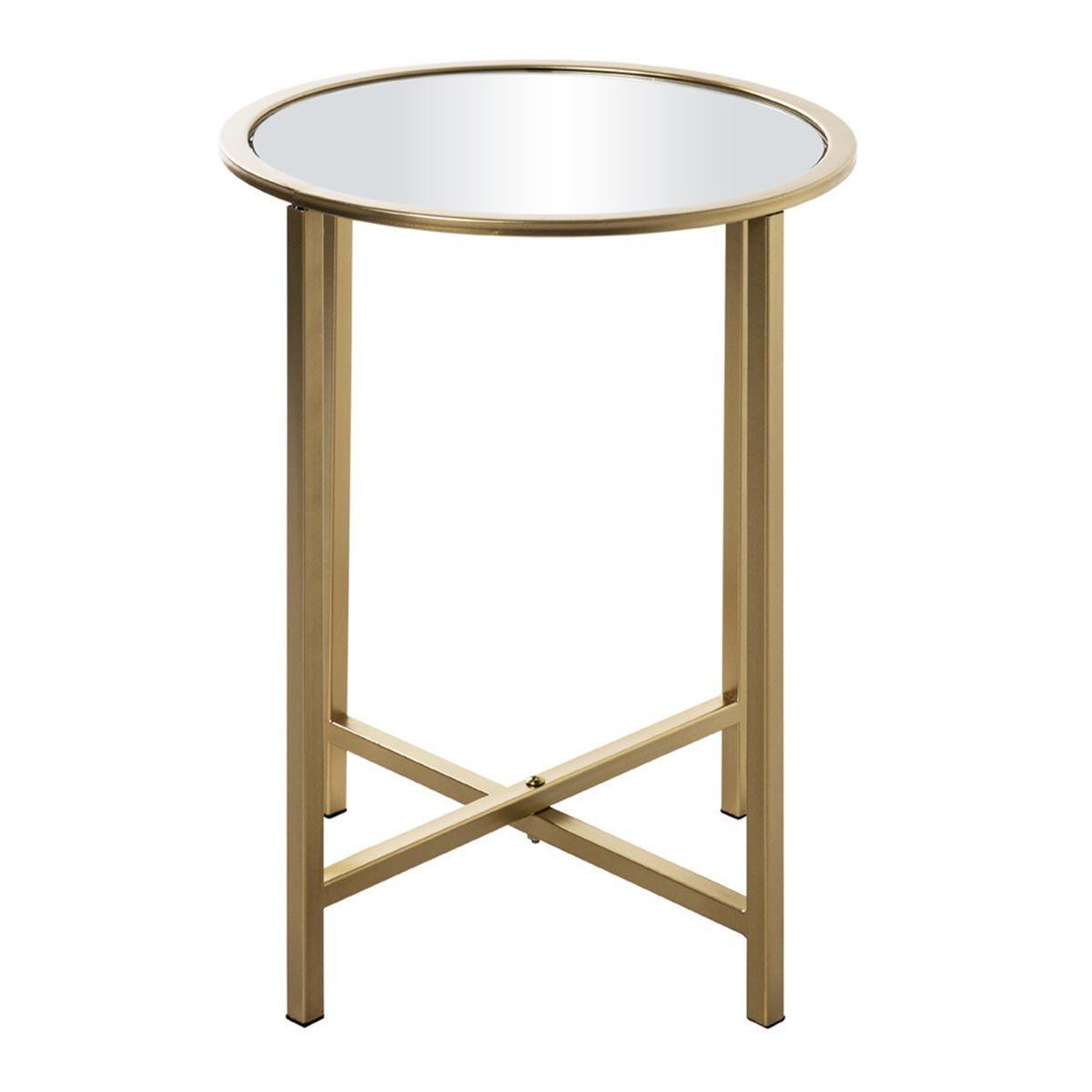 Voir la diapositive 2 : Paris Prix Table d'appoint design  miroir  53cm or