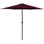 VIDAXL Parasol de jardin et mat en aluminium 270x246 cm rouge bordeaux