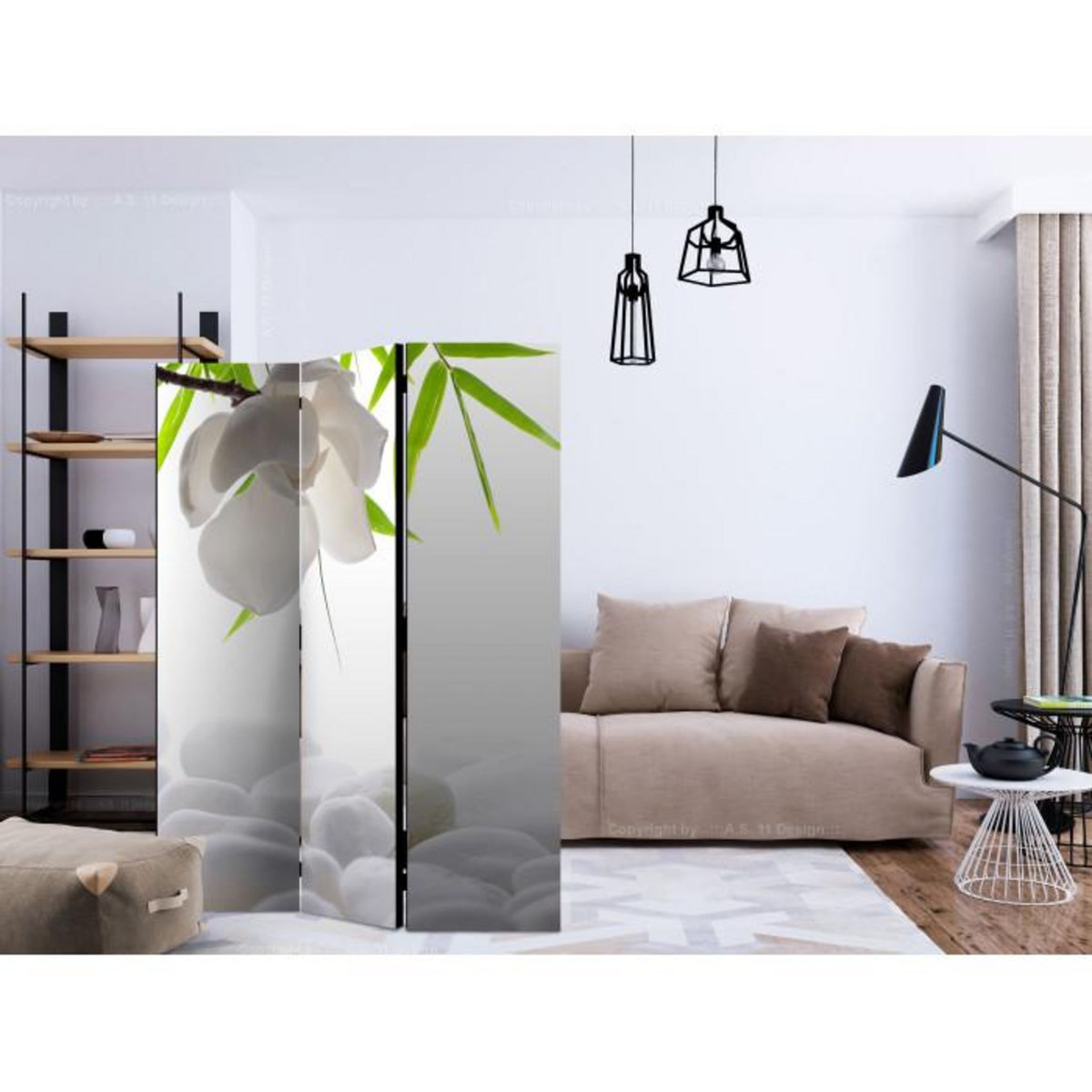 Paris Prix Paravent 3 Volets  Lake of Silence II  135x172cm