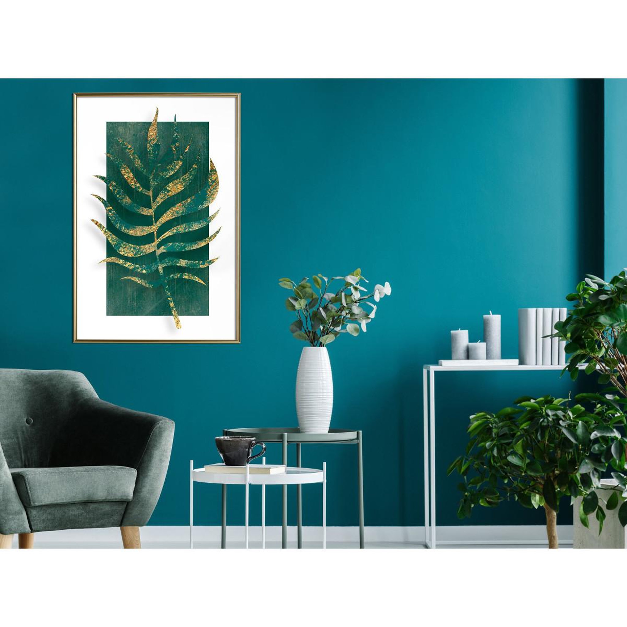 Voir la diapositive 2 : Paris Prix Affiche Murale Encadrée  Gilded Palm Leaf