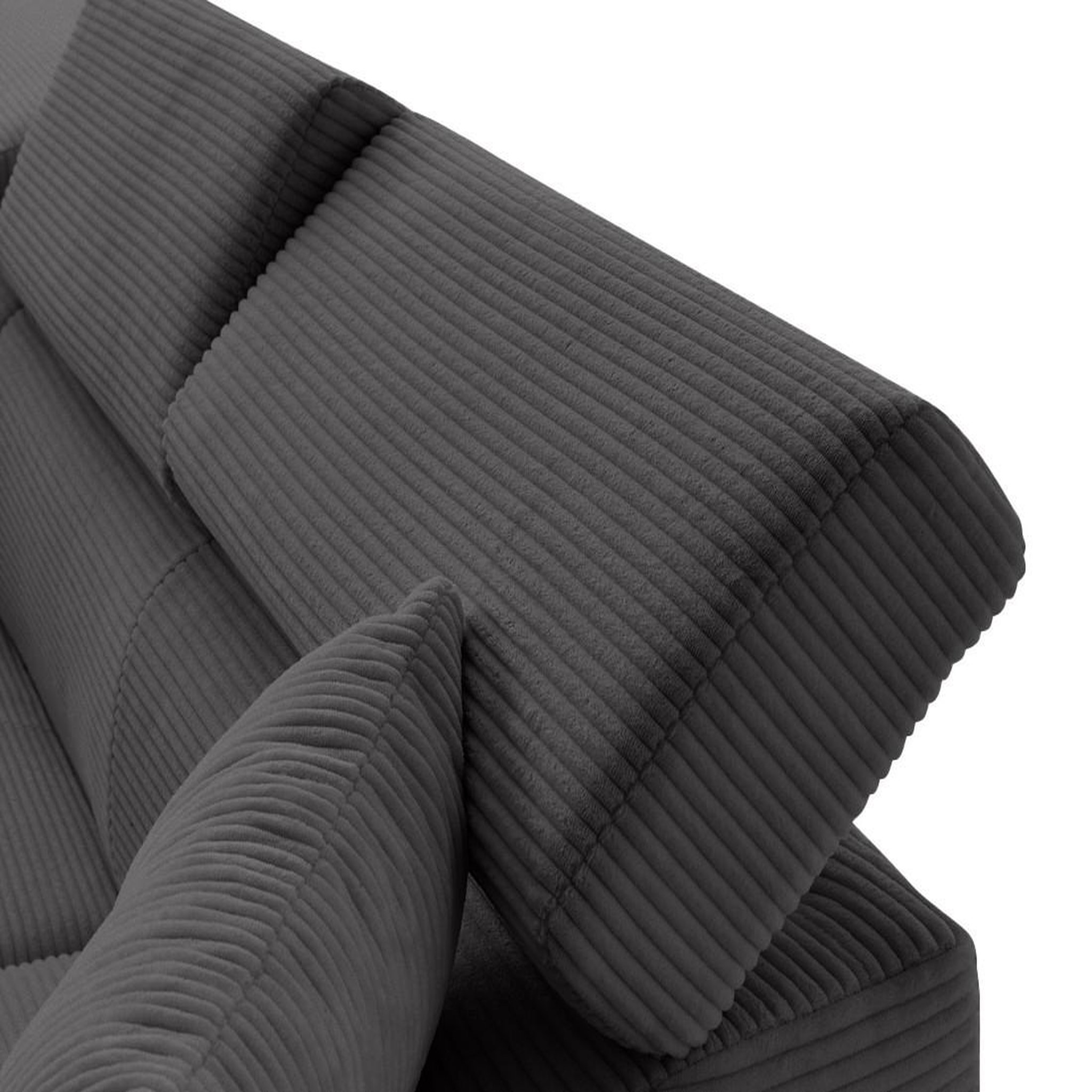 Voir la diapositive 5 : BEST MOBILIER Lisbona - canapé d'angle gauche 5 places convertible avec têtières en velours côtelé
