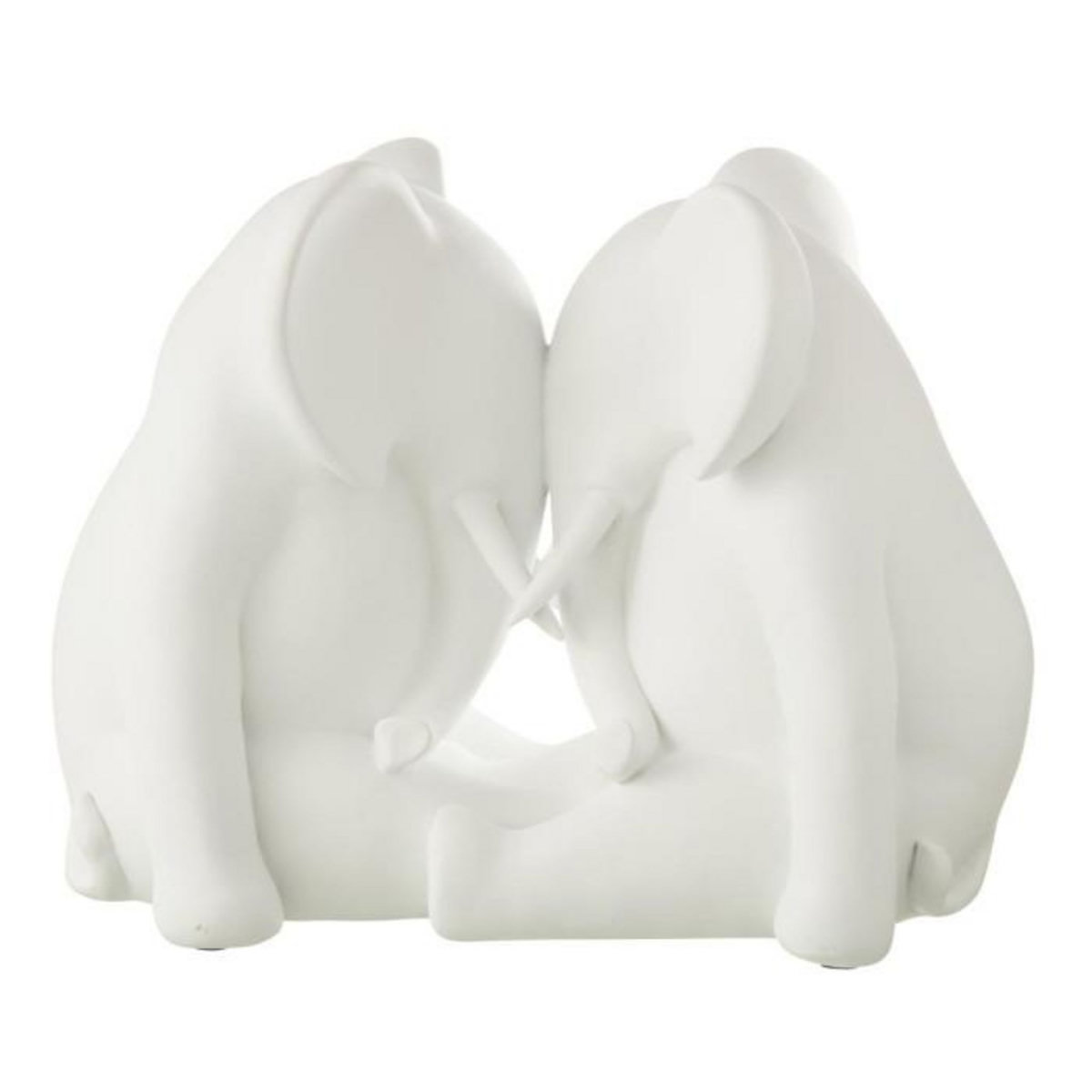 Paris Prix Statuette Éléphant Face à Face  Burl  36cm Blanc