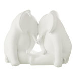 Paris Prix Statuette Éléphant Face à Face  Burl  36cm Blanc