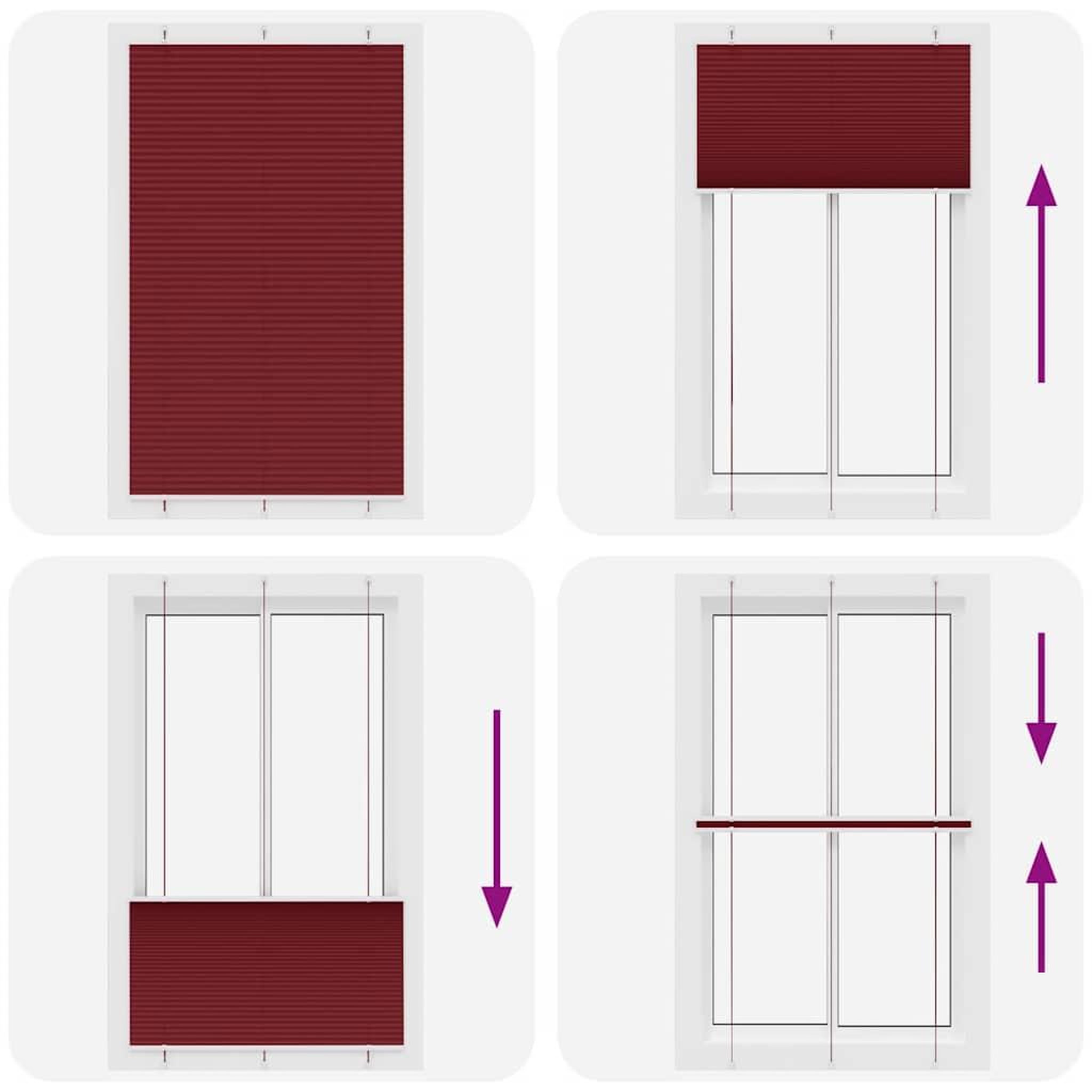Voir la diapositive 5 : VIDAXL Store plisse rouge bordeaux 120x200 cm largeur du tissu 119,4cm