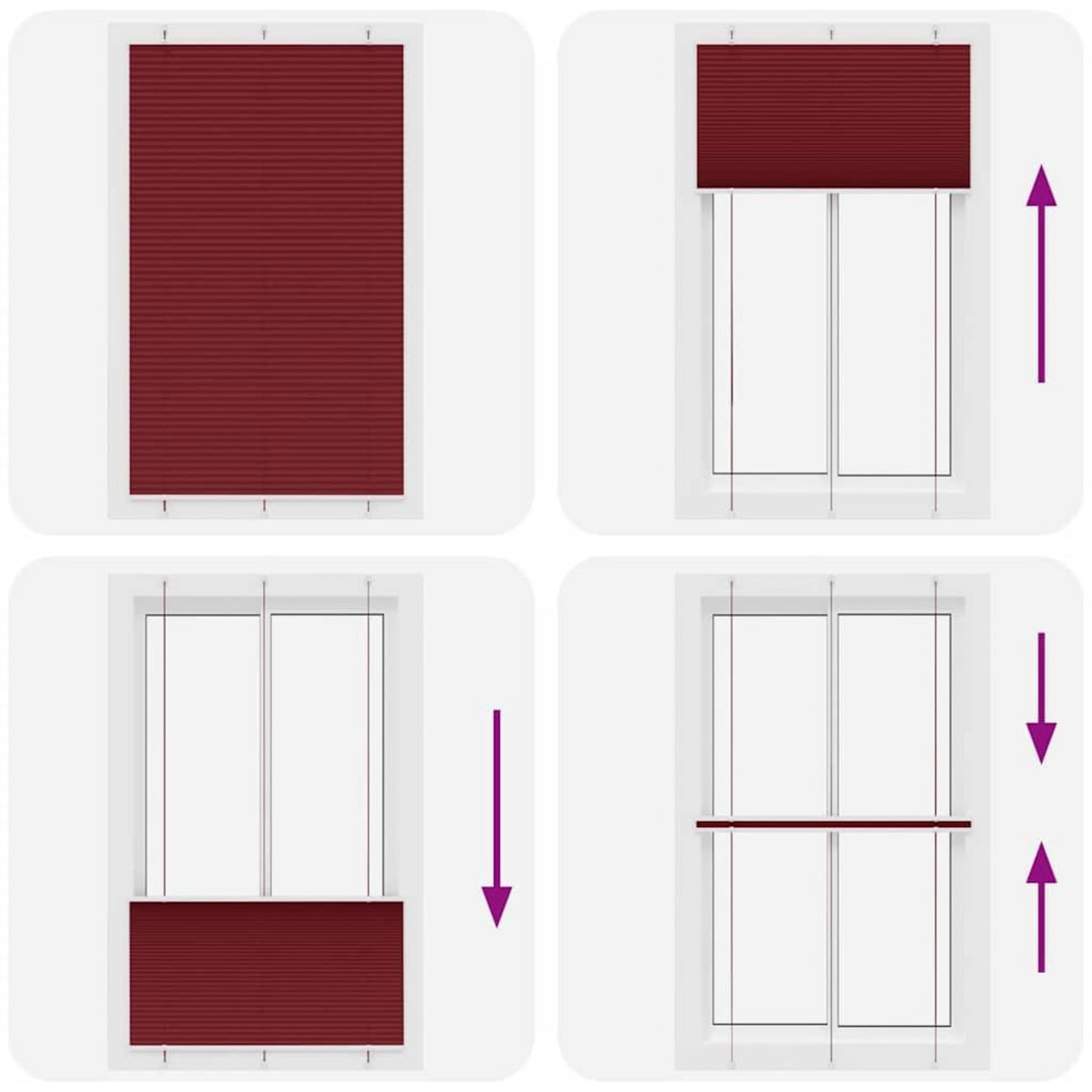 VIDAXL Store plisse rouge bordeaux 120x200 cm largeur du tissu 119,4cm