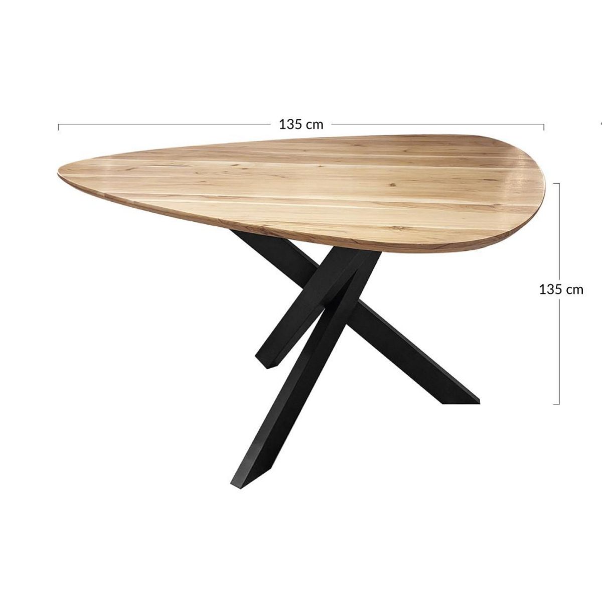 LISA DESIGN Makana - table à manger - bois massif d'acacia et métal - 6 personnes