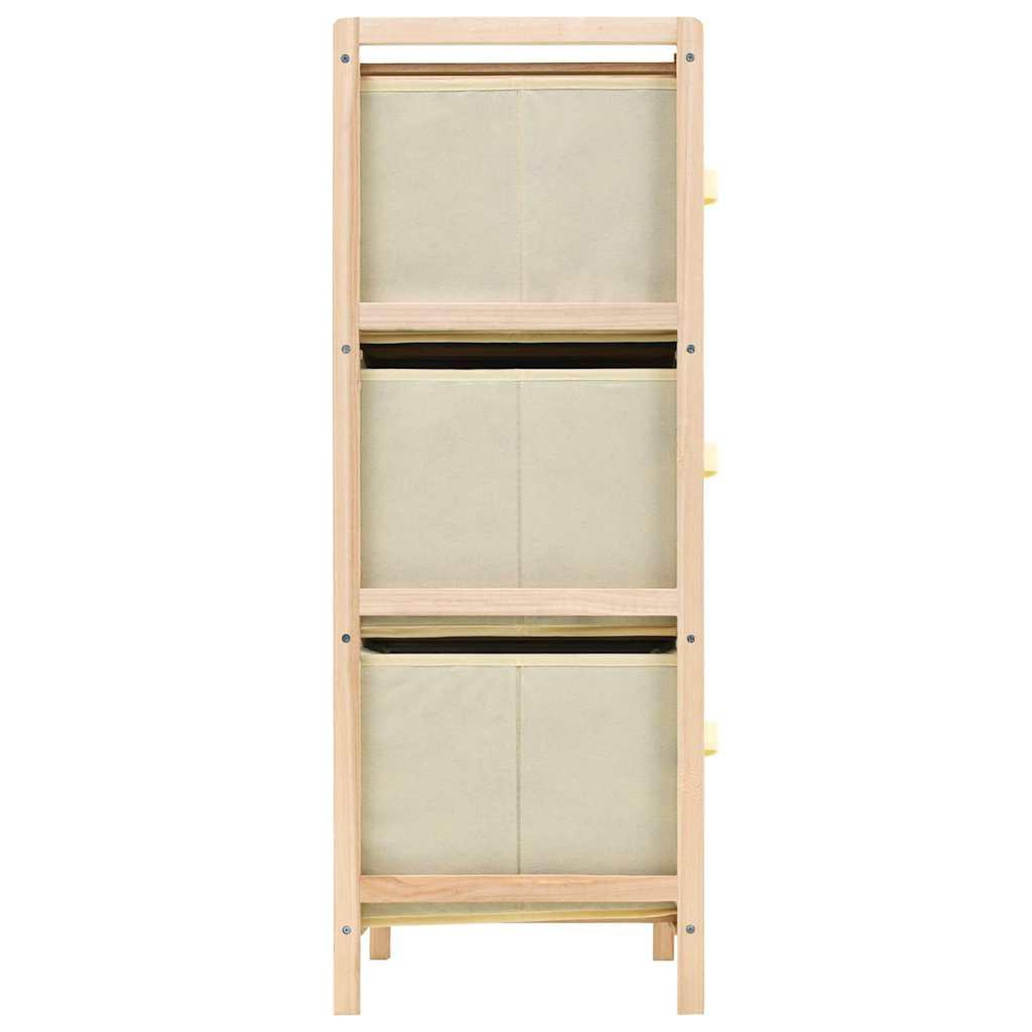 Voir la diapositive 5 : VIDAXL Etagere de rangement 6 paniers Tissu Bois de cedre Beige