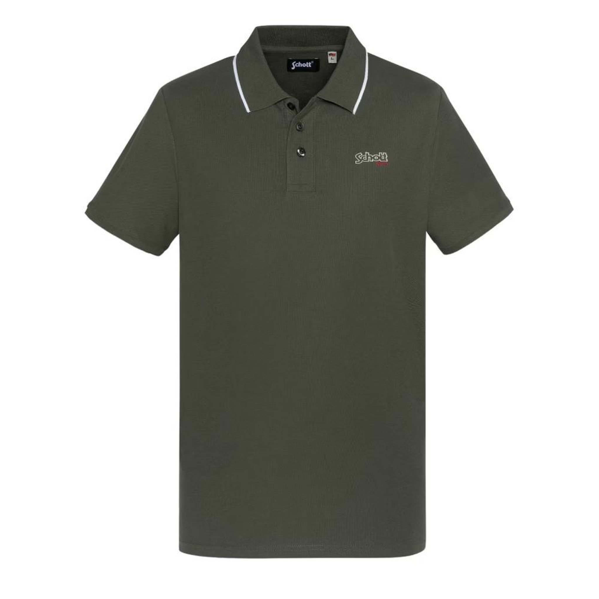 Schott Polo Kaki Homme Schott PAUL. Coloris disponibles : Vert