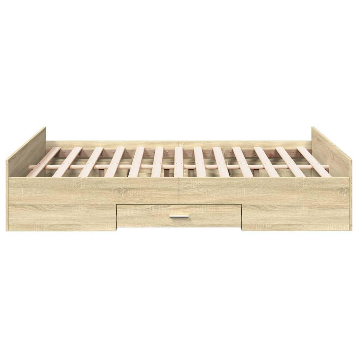 VIDAXL Cadre de lit avec tiroirs sans matelas chene sonoma 140x190 cm
