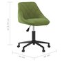 Voir la diapositive 6 : VIDAXL Chaise pivotante de bureau Vert clair Velours