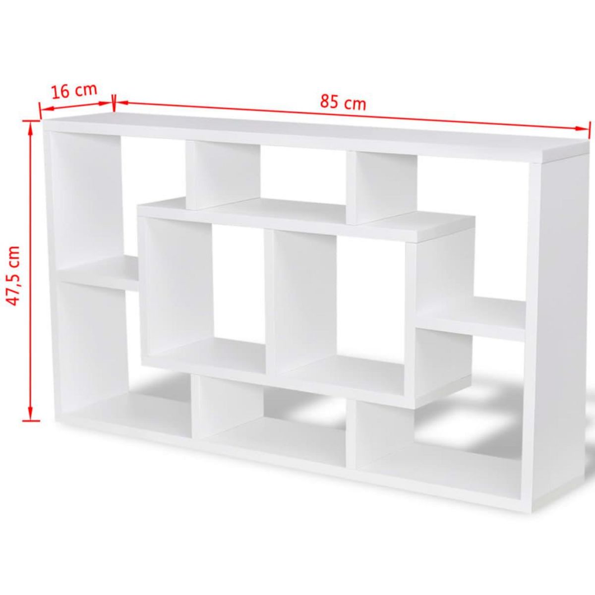 VIDAXL Etagere murale d'affichage 8 compartiments Blanc