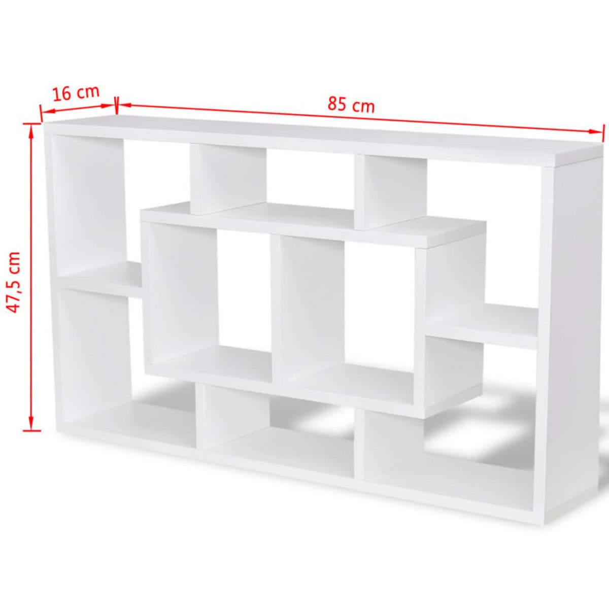 VIDAXL Etagere murale d'affichage 8 compartiments Blanc