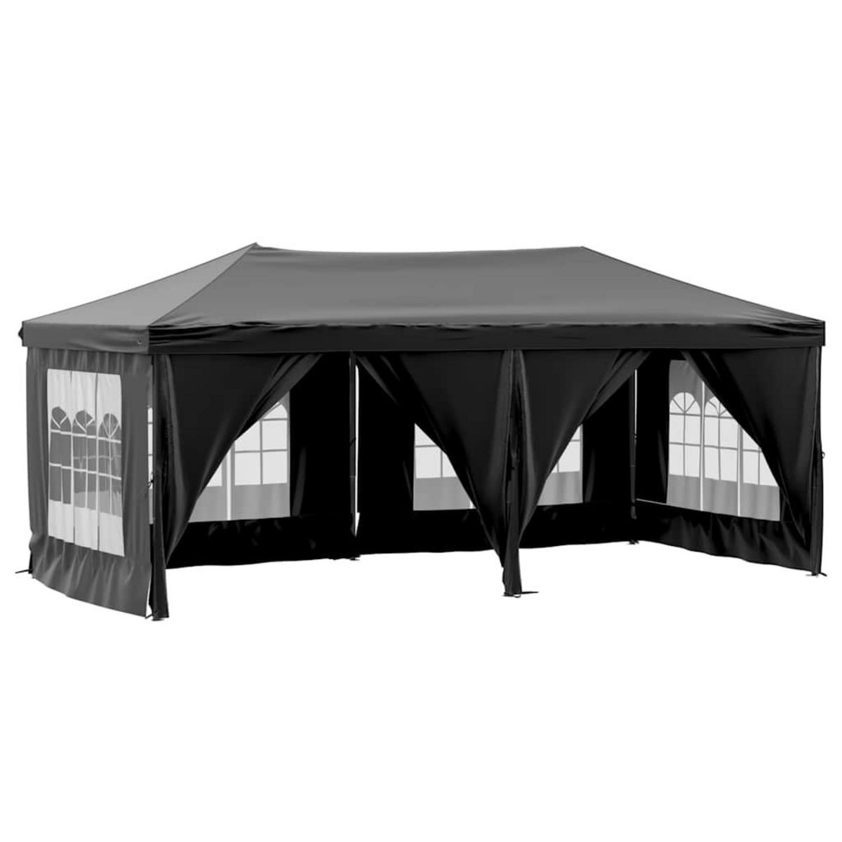 VIDAXL Tente de reception pliable avec parois Noir 3x6 m