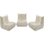 Habitat et Jardin Lot de 3 chauffeuses pour canapé modulables en tissu texturé  Velasca  - Beige