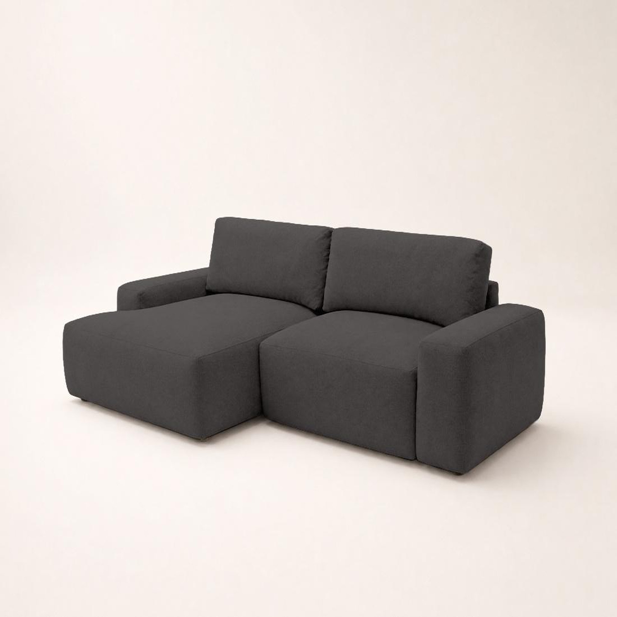 Voir la diapositive 3 : BEST MOBILIER Tama - canapé d'angle gauche 4 places convertible avec coffre en tissu
