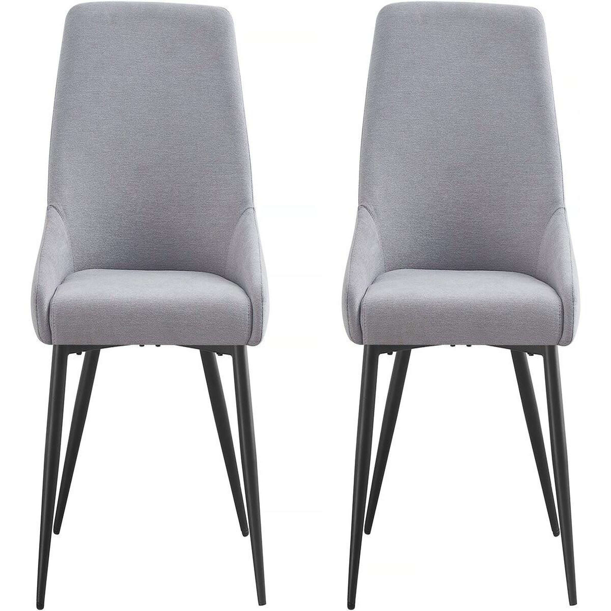 Voir la diapositive 1 : Habitat et Jardin Lot de 2 Chaises en tissu  Lyne  - Gris