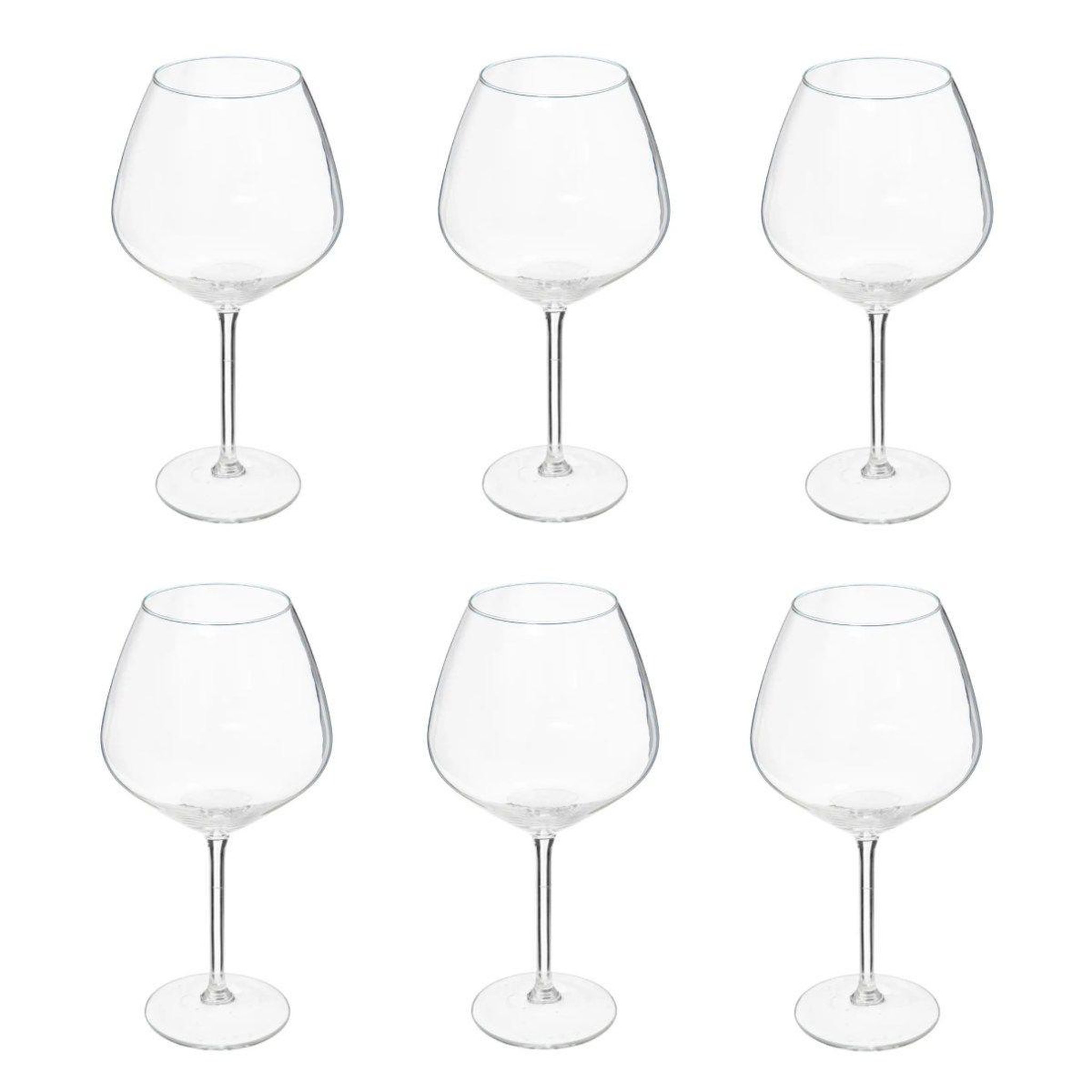 SECRET DE GOURMET Lot de 6 verres à gin  nora  65cl transparent