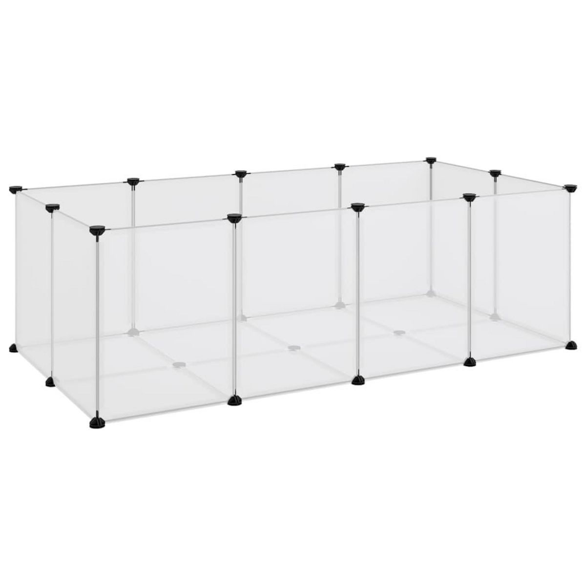 VIDAXL Cage pour petits animaux Transparent 144x74x46,5 cm PP et Acier
