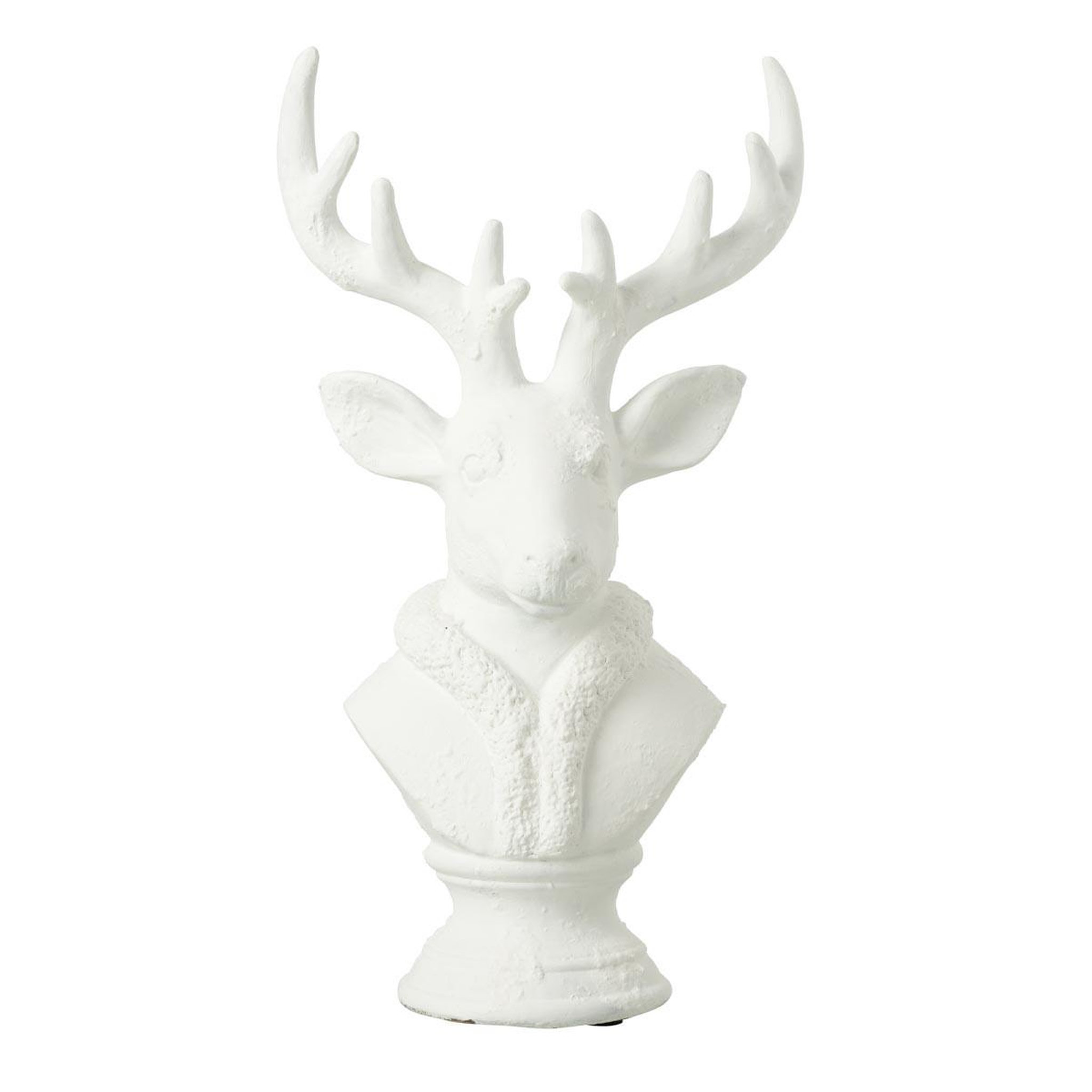 J-LINE Tête de cerf en résine  courchevel  49cm blanc
