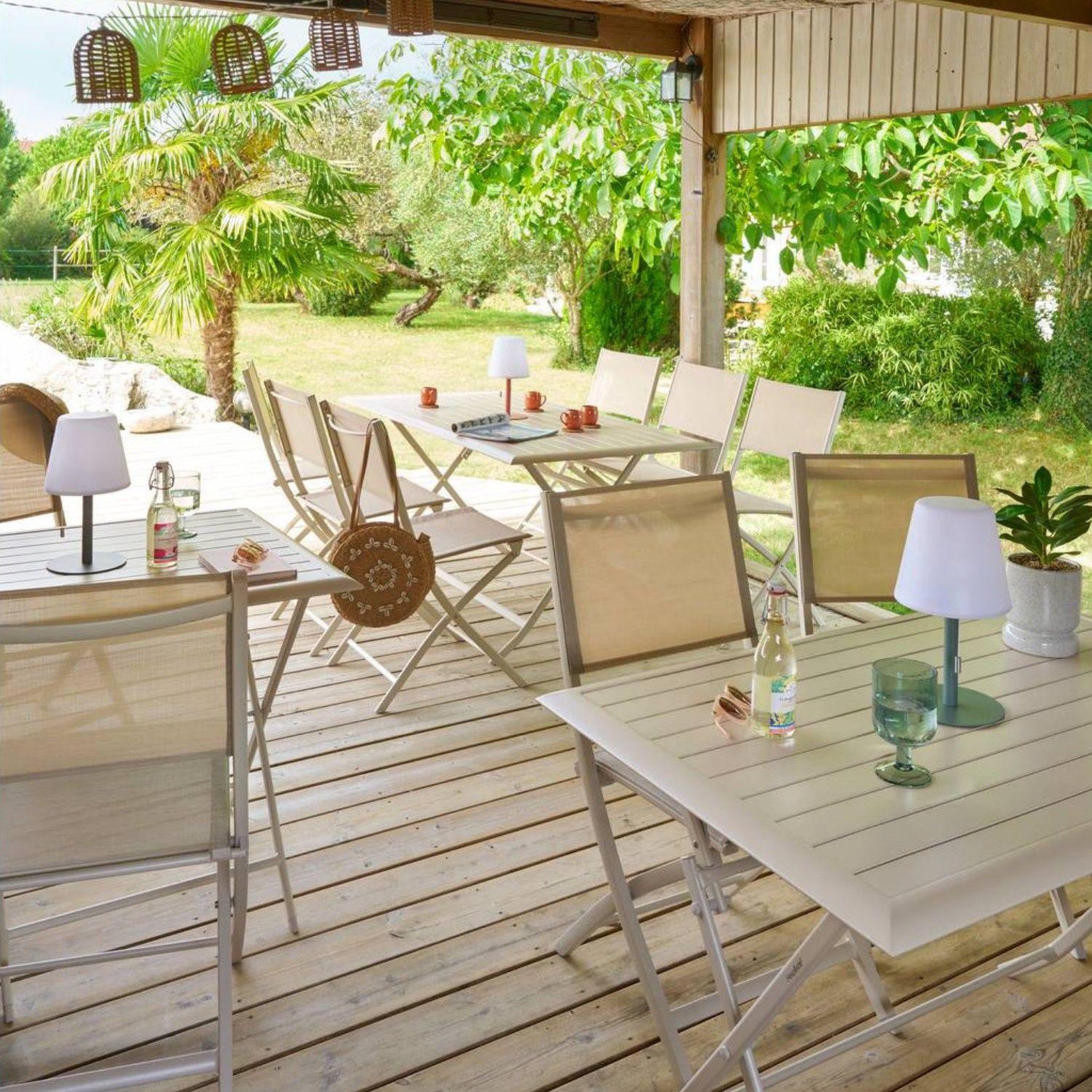 Voir la diapositive 6 : TOILINUX Lot de 4 Chaises de jardin pliables Modula