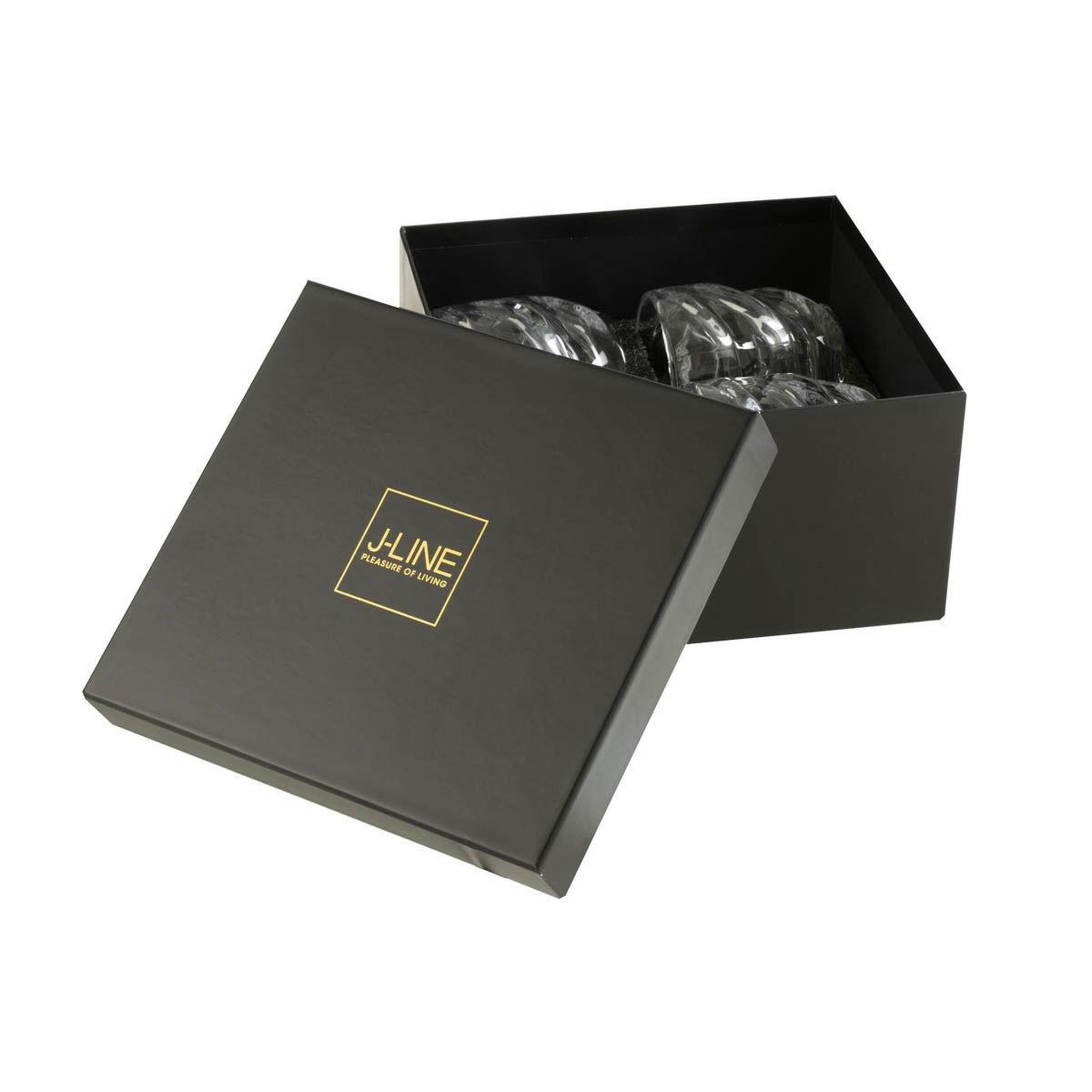 Voir la diapositive 3 : J-LINE Lot de 4 verres à whisky  michigan  11cm transparent